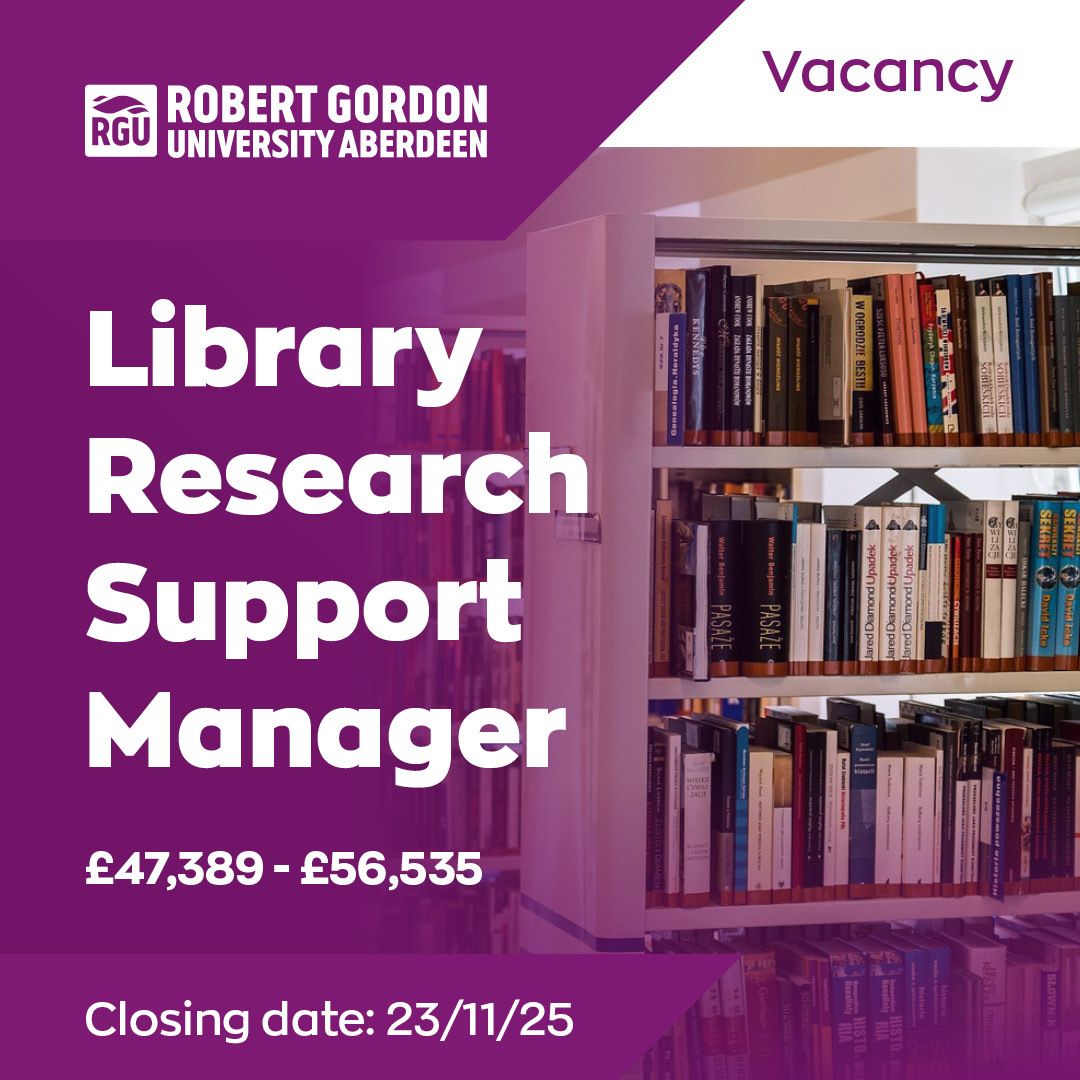 RGUjobs's tweet image. VACANCY: Library Research Support Manager. Lead the Library&apos;s Research Support team, developing and delivering services in support of a vibrant research environment. Find out more and apply - buff.ly/cJU3jmv