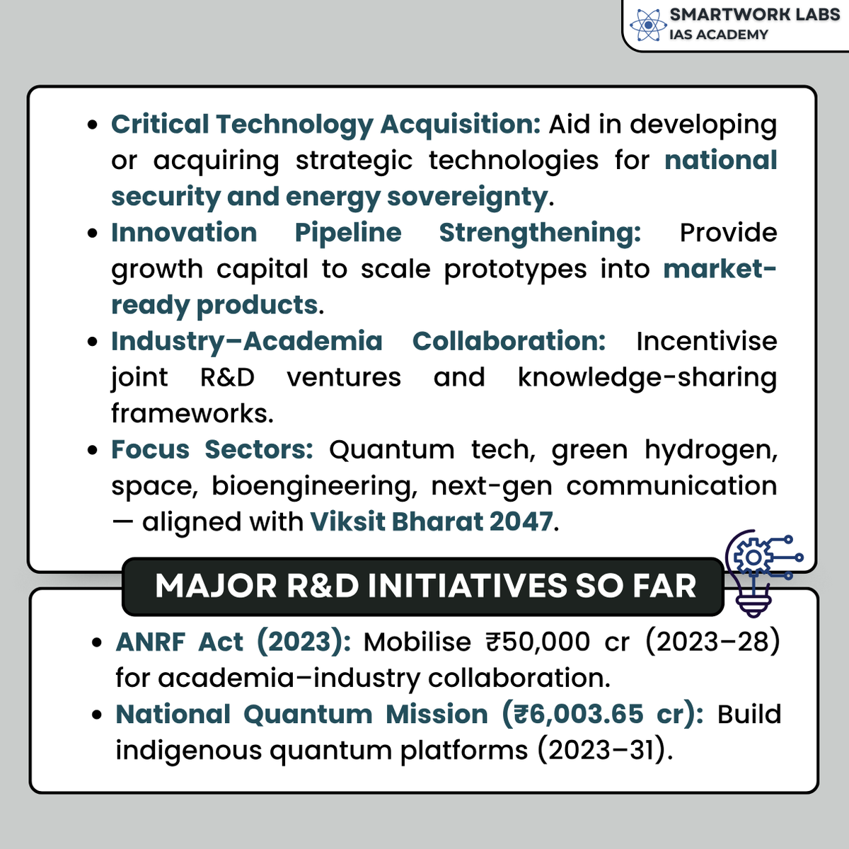 Smartwork_Labs's tweet image. India launches the ₹1 lakh-cr RDI Scheme to supercharge deep-tech R&amp;amp;D—AI, semiconductors, quantum, bioengineering &amp;amp; green hydrogen. A major push toward Viksit Bharat 2047 and tech sovereignty.
#RDIScheme #DeepTech #InnovationIndia #ViksitBharat2047 #ScienceAndTech #ESTIC2025