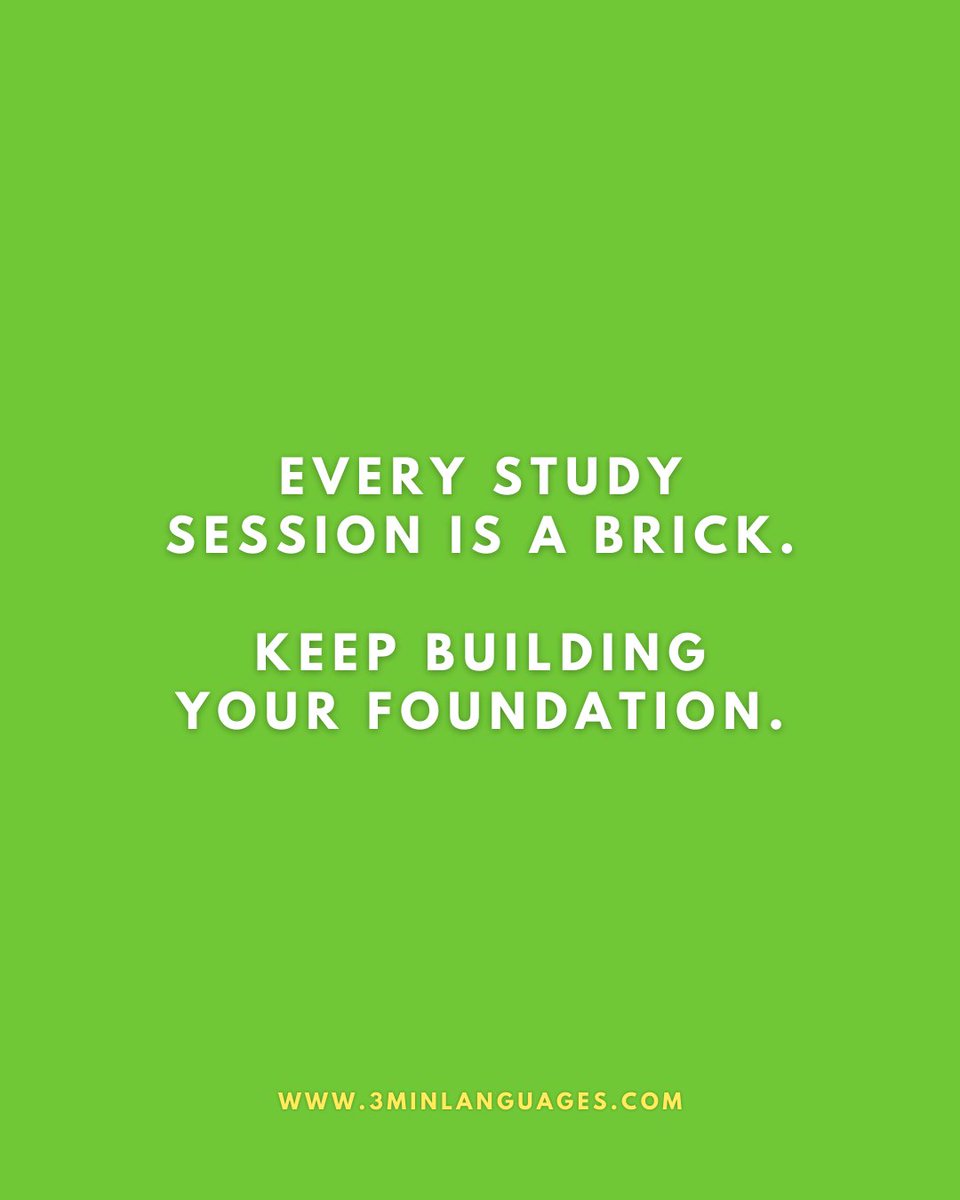 3MLanguages's tweet image. Every session is a brick.
 Lay another today.
 👉 Build your wall: 3minlanguages.com

#3MinuteLanguages #StudyIn3 #LanguageLearning #MicroLearning #Consistency #LearnFrench #LearnSpanish #LearnGerman #LearnItalian #LearnPortuguese