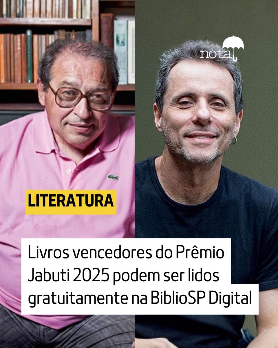 GRATUITO! 🚨 Livros vencedores do Prêmio Jabuti 2025 podem ser lidos gratuitamente na BiblioSP Digital

O projeto do Sistema Municipal de Bibliotecas de São Paulo reúne mais de 17 mil obras em formato digital, incluindo audiolivros e recursos de acessibilidade. Essa iniciativa
