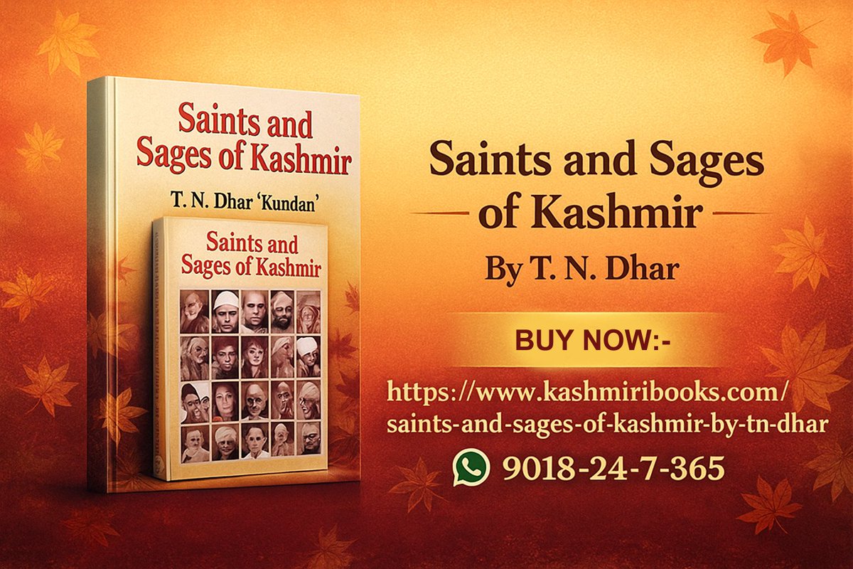 Awesome set of two books on Saints and Sages of Kashmir compiled by TN Dhar Kundan ji. Available at kashmiribooks.com/saints-and-sag…
<a href="/kashmiri_bazaar/">Kashmiri Bazaar</a> <a href="/VivekGurkha/">Vivek Gurkha🕉️✡️🇮🇳🇮🇳📿</a> <a href="/searchkashmir/">SearchKashmir</a> <a href="/AdityaRajKaul/">Aditya Raj Kaul</a> <a href="/AnObserversView/">Sharmishta Sharma</a> <a href="/MonaADhar/">decodingmyroots.com - नित्यकर्म सर्वोपरि</a> <a href="/BattaKashmiri/">Kashmiri Hindu</a> <a href="/anuradhagoyal/">Anuradha Goyal</a> <a href="/KnowYourTemples/">Know Your Temples "जानें अपने मंदिर"</a> <a href="/LevinaNeythiri/">Levina🇮🇳</a>