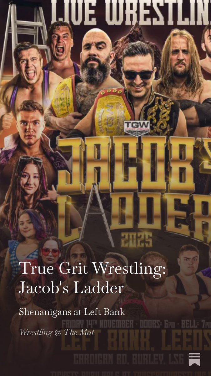 MatMagazineUK's tweet image. Twitter hates links but if you want to hear what I thought about @TrueGritWrestle Jacobs Ladder, the link is below 😊