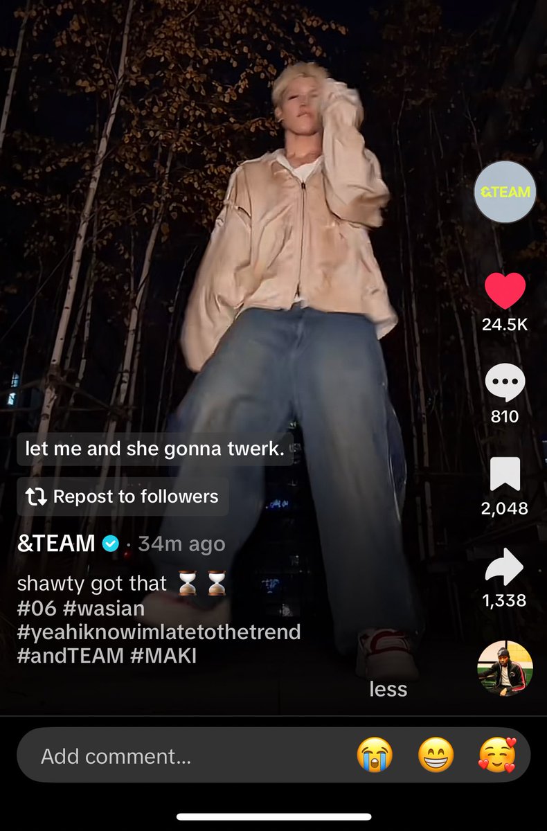 23russells's tweet image. MAKI ACTUALLY WROTE #06 #wasian ON HIS TIKTOK POST IM CRACKING TF UP