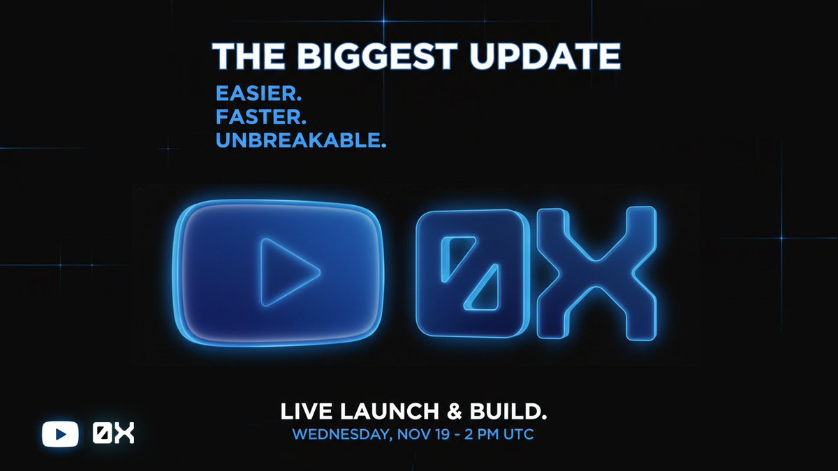 0xminds_ai's tweet image. 🚨 WEDNESDAY: BIGGEST UPDATE EVER 🚨

The new 0xMinds is here! 
We&apos;ve made building EASIER, FASTER &amp;amp; UNBREAKABLE. Zero friction, max stability.

Join the YouTube Live for the full breakdown and a LIVE PROJECT BUILD!

🗓️ Wed, Nov 19⏰
📺 youtube.com/@0xMinds 

#nocodedeveloper