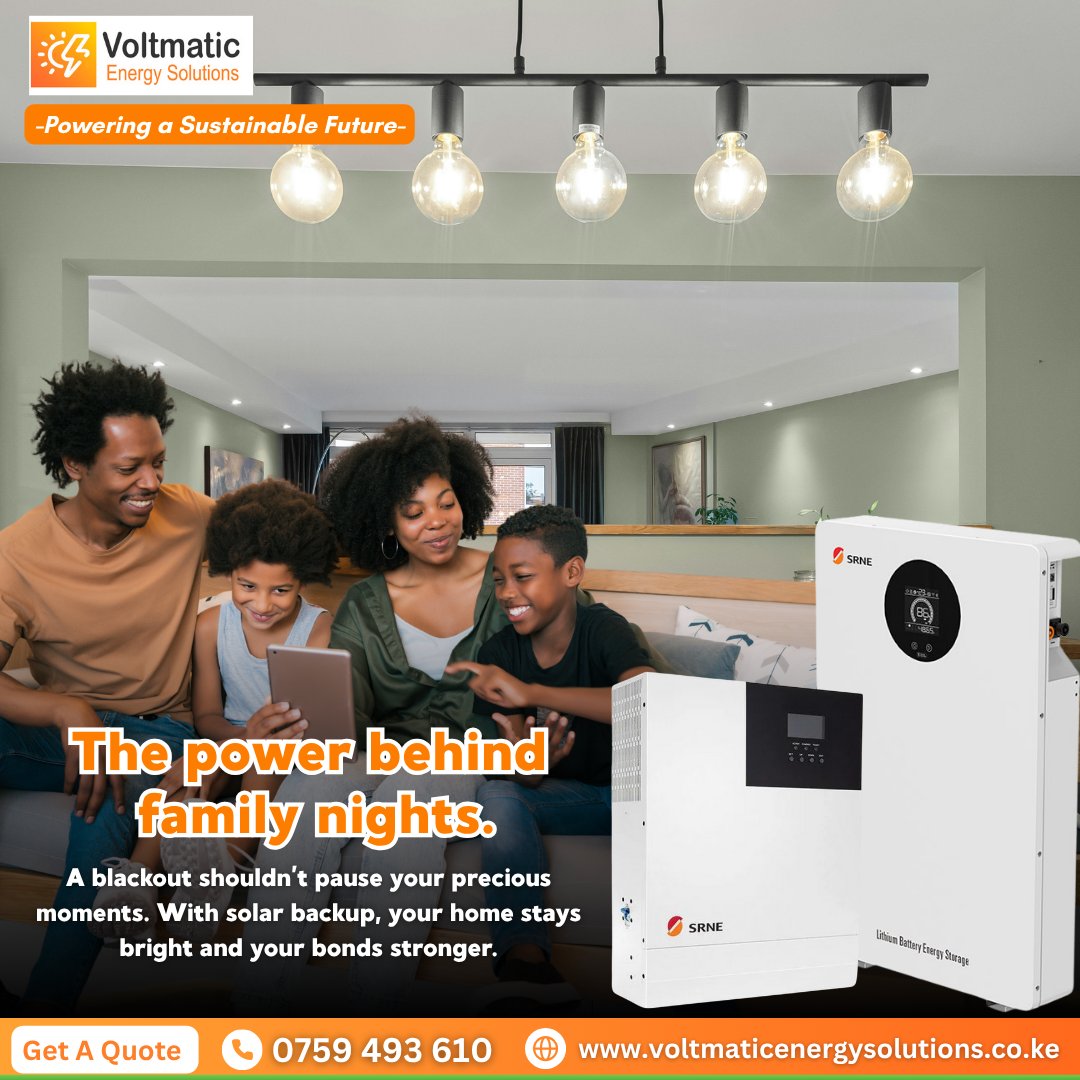 voltmaticenergy's tweet image. Unexpected outages don’t have to disrupt your rhythm — advanced backup technology delivers steady power, preserves your daily flow, and keeps every shared experience alive through any interruption.

Get a Quote Now: 0759493610
voltmaticenergysolutions.co.ke/quote