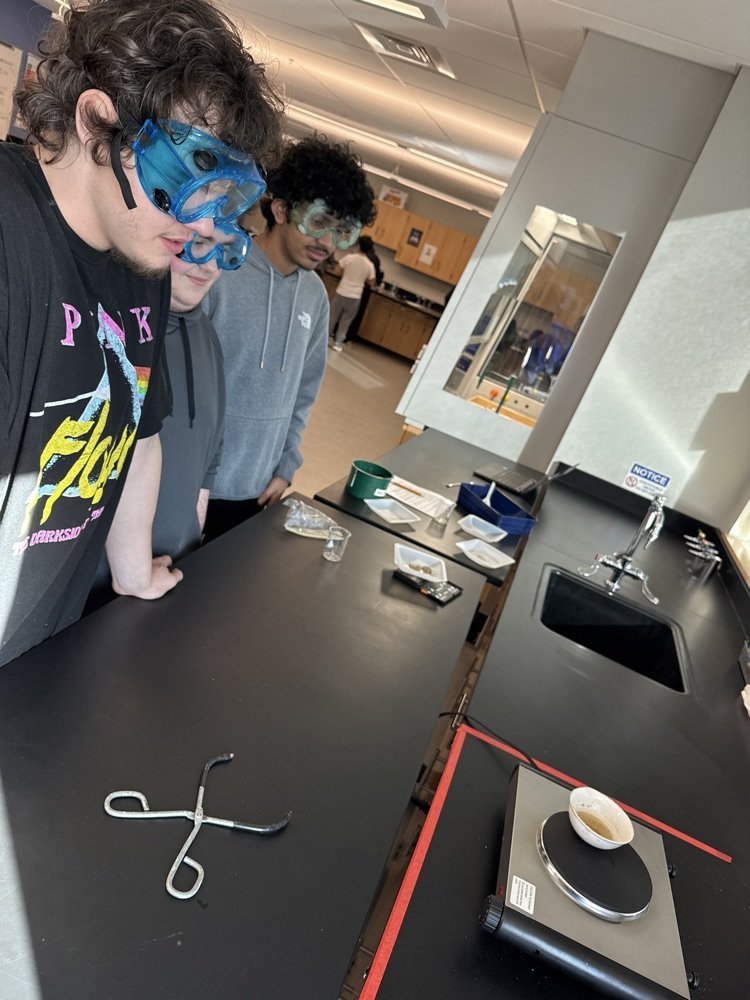 Students in Mr. King’s Chemistry class designed and carried out their own procedures to separate a four-part mixture based on physical properties.