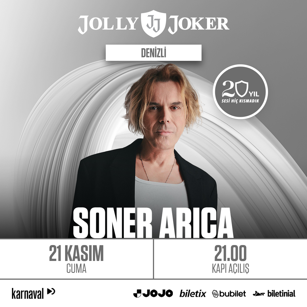 Soner Arıca, çok sevilen sahne performansıyla 21 Kasım Cuma günü Jolly Joker Denizli sahnesinde! 🎶⁣⁣
⁣⁣
🎫 Biletler için tıkla. 👉 jly.at/44gNV0f