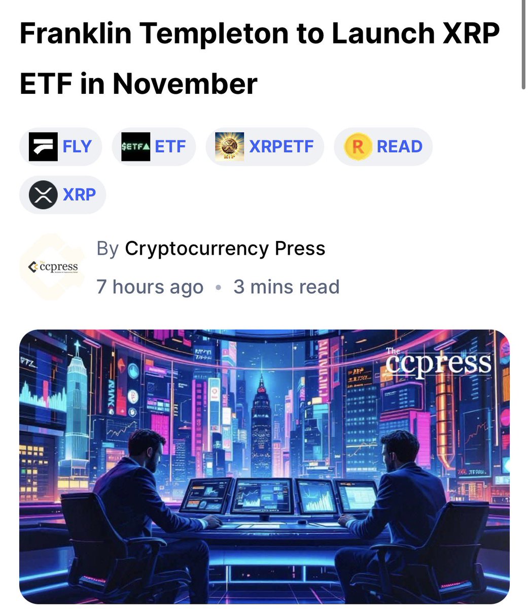 🚨Franklin Templeton to Launch #XRP ETF in November! You can continue  stacking more XRP through @doppler_fi before XRP hits a new all time high!