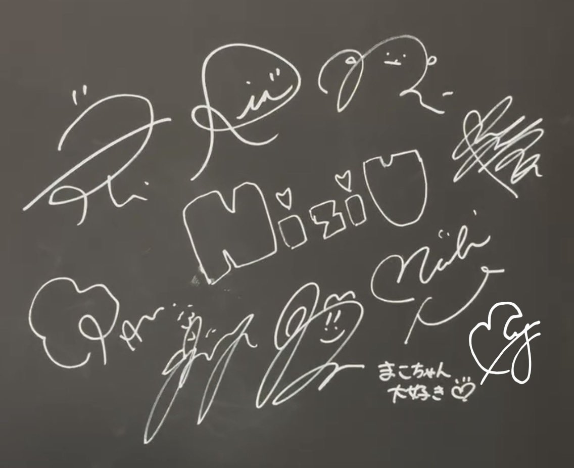 サインボール見ながら勝手にマコちゃんのサイン追加した。 これでNiziU