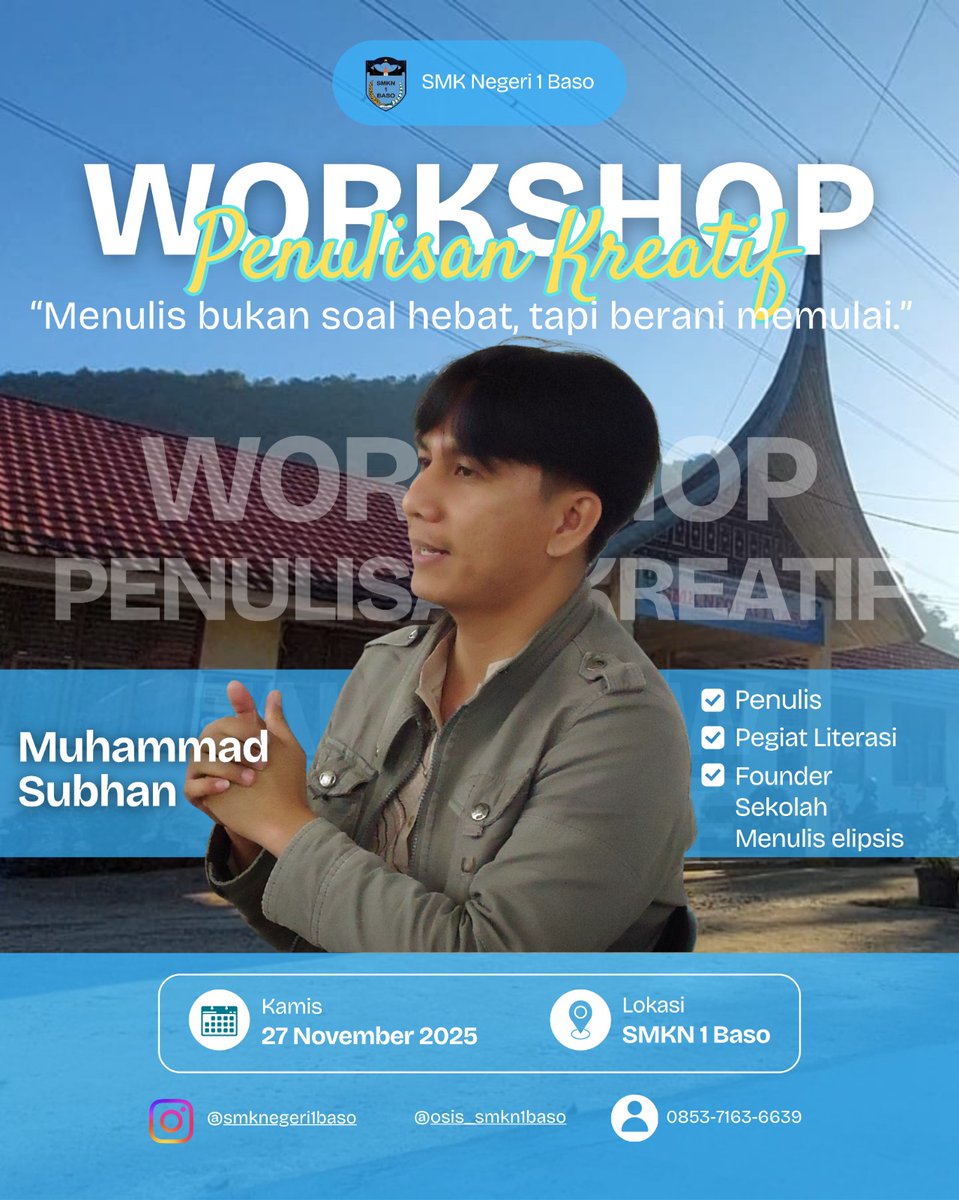 SMK Negeri 1 Baso, Kabupaten Agam, Kamis, 27 November 2025.
