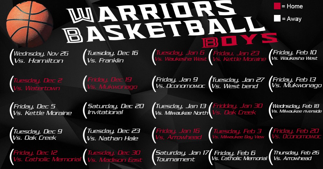 1WarriorMHS's tweet image. WARRIORS, WELCOME TO WINTER SPORTS! Come support our Boys Basketball team as they start their season!