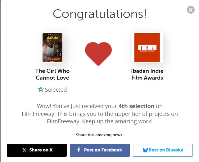 yosoye_elisha's tweet photo. My short film, THE GIRL WHO CANNOT LOVE has banged another selection. We'll be screening at the Ibadan Indie Filmmakers Award in few days time!

IIFA here we come 🤩🎉💯👏🥳🔥 @Ibadan_IFA 

#BestAfricanActor
#YourFavoriteThespian https://t.co/Xz4Zmi9GMa