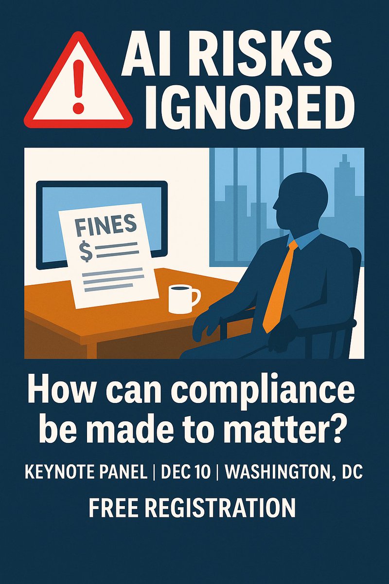 AIIMIntl's tweet image. 🚨You’ve flagged the AI risks. Leadership still doesn’t get it.

“We might get fined” isn’t landing. So what does?

Join our Dec 10 keynote in DC to hear how RIM &amp;amp; IG pros are finally breaking through—with stories execs act on.

Free. Limited space: hubs.la/Q03T5GZz0