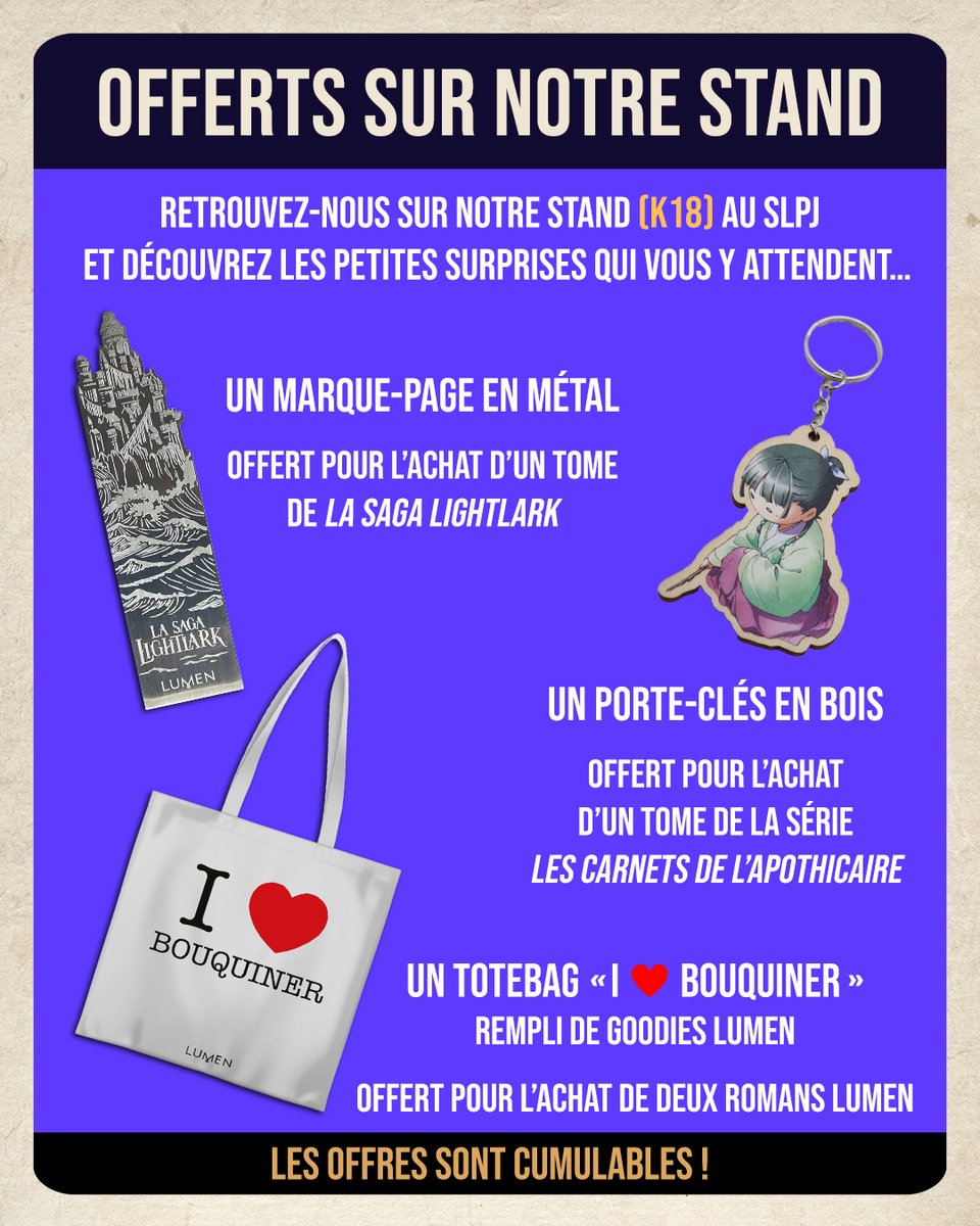 Le SLPJ de Montreuil, c'est déjà la semaine prochaine ! Zoom sur les jolis goodies qui vous attendront sur le stand Lumen (K18) à l'occasion de votre passage !