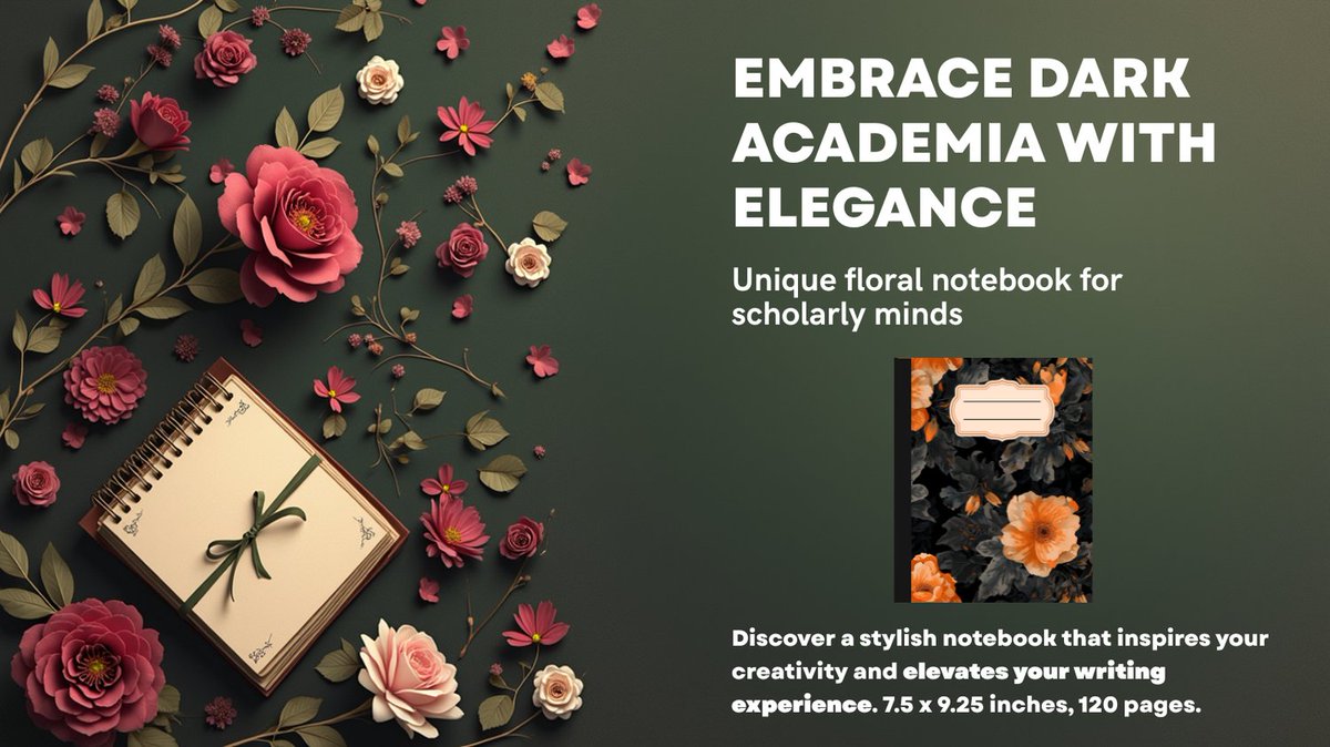 For poets, dreamers, and lovers of mystery…
The Dark Academia Floral Notebook is your quiet companion.”
#WritersCommunity #DarkAcademiaVibes

🪶Amazon universal link: mybook.to/1jyh