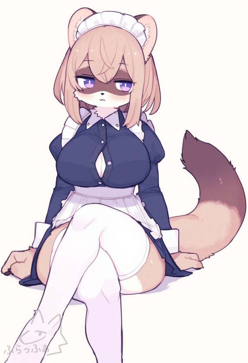 kemono_aiart's tweet image. 機嫌のいいフェレットちゃん🧹