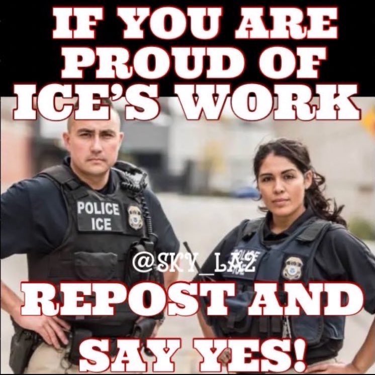 Sky_La2's tweet image. Are you proud of ICE? 

YES or NO