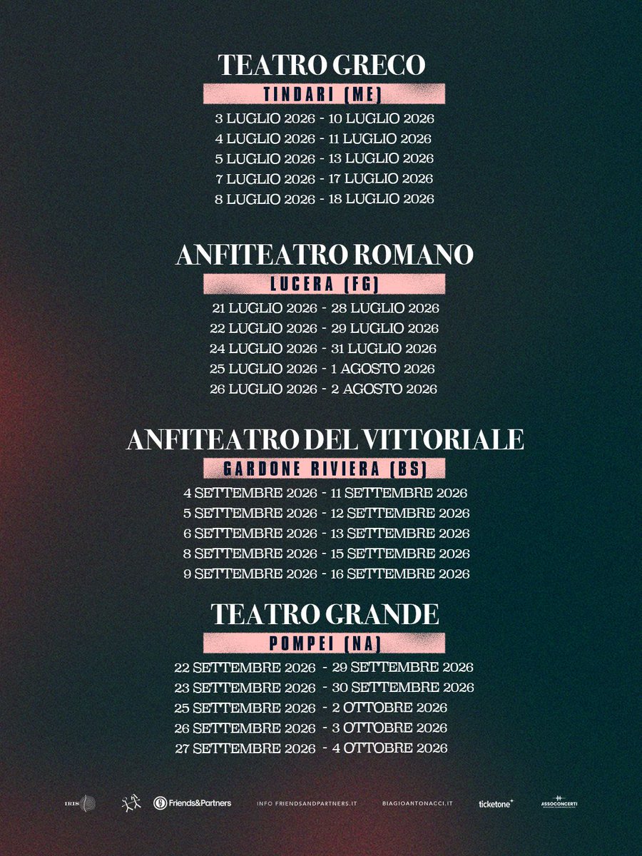 TicketOneIT's tweet image. ✨ #BiagioAntonacci annuncia il suo ritorno sul palco per la prossima estate con UNPLUGGED 2026!

🎫 Biglietti disponibili dalle 18.00 di oggi 17 novembre su TicketOne.it!

Scopri tutte le date su buff.ly/cHp5ZsF