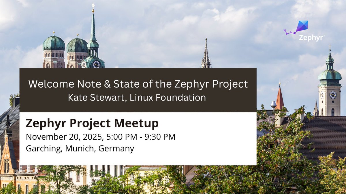 ZephyrIoT's tweet image. Speaker Highlight: Kate Stewart, Linux Foundation
Kicking off the Zephyr Project Meetup in Garching on Nov 20 with a welcome note and update from @_kate_stewart on what’s new and what’s ahead for Zephyr Project.
Learn more: hubs.la/Q03Tw84C0 
#opensource #ZephyrRTOS