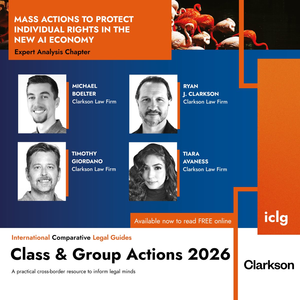 ICLG_GLG's tweet image. What challenges has #AI posed to #IndividualRights &amp;amp; how are #MassActions helping define the rules of fair and safe engagement for all in the new #AIeconomy?

Join @ClarksonLawFirm to find out in the ICLG #ClassandGroupActions 2026➡️: obi41.nl/2p8m9sc6
