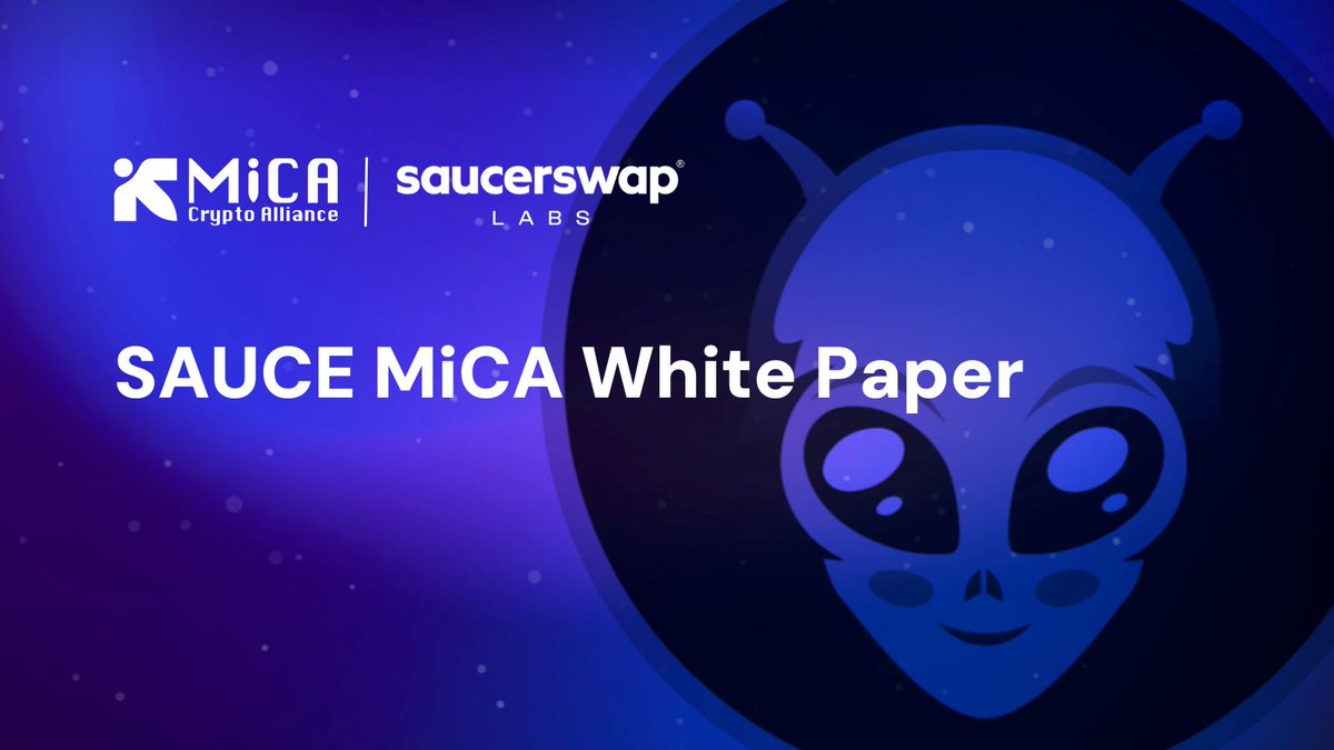 RealAllinCrypto's tweet image. ⚡ The MiCA Crypto Alliance has published a $SAUCE MiCA White Paper, fully compliant with Regulation &quot;(EU) 2023/1114&quot; and listed in the ESMA registry. It applies MiCA Title II rules to SaucerSwap’s native token on Hedera.
$HBAR
