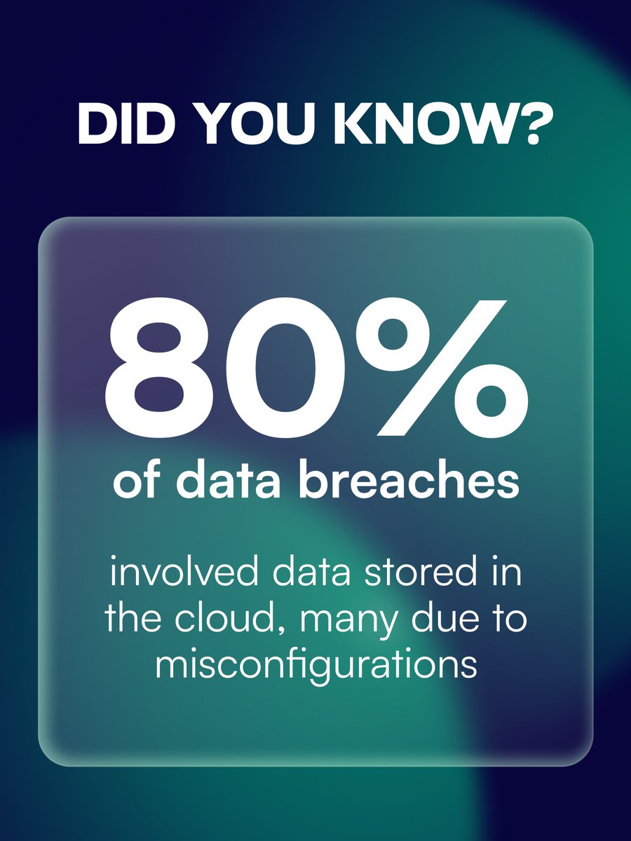 pcdocs's tweet image. Your data might be in the cloud… but is it actually safe up there? ☁️

IBM found that 80% of data breaches involve cloud-stored information, and most of them come down to simple misconfigurations.
A few unchecked settings can open the door to hackers.

#CloudSecurity