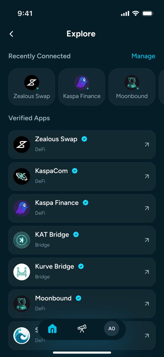 GM Kaspa community! ☀️📷 

A lot is happening behind the Kastle walls… and we’ve heard you loud and clear.  

Soon you’ll be able to dive into Kaspa DeFi directly from the wallet with the new Explore section — discover projects, open dApps, and navigate the ecosystem seamlessly.