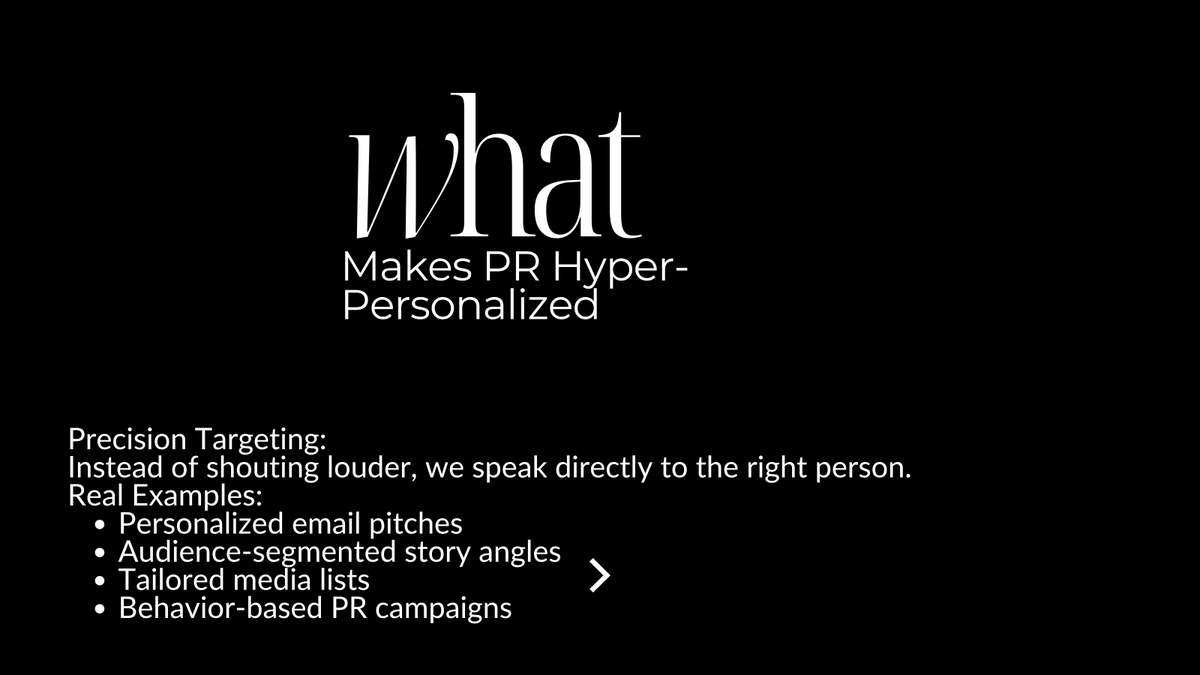 IsabelaPublic's tweet image. 𝐇𝐲𝐩𝐞𝐫-𝐏𝐞𝐫𝐬𝐨𝐧𝐚𝐥𝐢𝐳𝐞𝐝 𝐏𝐑

PR has shifted from mass messaging to precision communication.

It’s not about volume—it’s about relevance.

𝐃𝐫𝐨𝐩𝐩𝐢𝐧𝐠 𝐚 🔍 𝐢𝐟 𝐲𝐨𝐮&apos;𝐫𝐞 𝐟𝐨𝐜𝐮𝐬𝐢𝐧𝐠 𝐨𝐧 𝐩𝐞𝐫𝐬𝐨𝐧𝐚𝐥𝐢𝐳𝐚𝐭𝐢𝐨𝐧 𝐧𝐞𝐱𝐭.