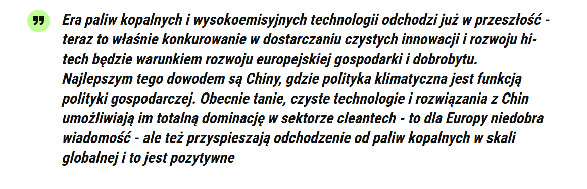 Rozwój przemysłu i zmniejszanie negatywnego wpływu na klimat są do pogodzenia, wymaga to jednak przemyślenia na nowo silników wzrostu gospodarki - mówi Katarzyna Snyder w <a href="/gazetapl_news/">Gazeta.pl</a> .

next.gazeta.pl/next/7,172392,…