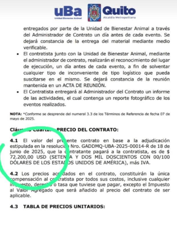 DefensoresAn's tweet photo. #Quito $20.700 dólares diarios por 4 días de evento, VIVA LA FIESTA, $83.030 en total!  Así tiró la casa por la ventana la UBA, que no tenía ni Rayos x, ni microscopio. Será que ya tienen? DESPILFARRO ESCANDALOSO d La Unidad de Bienestar Animal más grande e ineficiente del 🇪🇨 https://t.co/jquFkJ9Vgz
