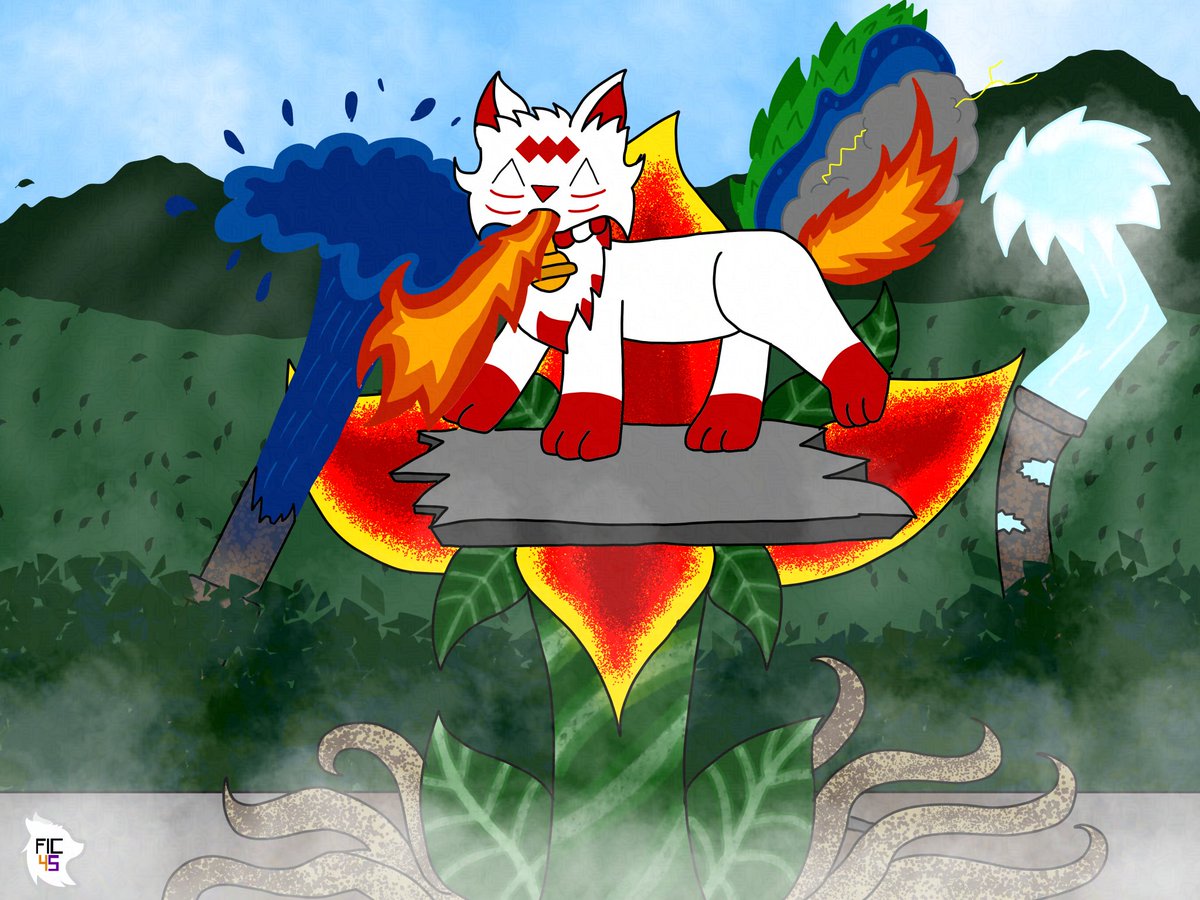 fireiscold45's tweet image. Sometimes Element gets bored and just decides to use all his powers at once why on a walk