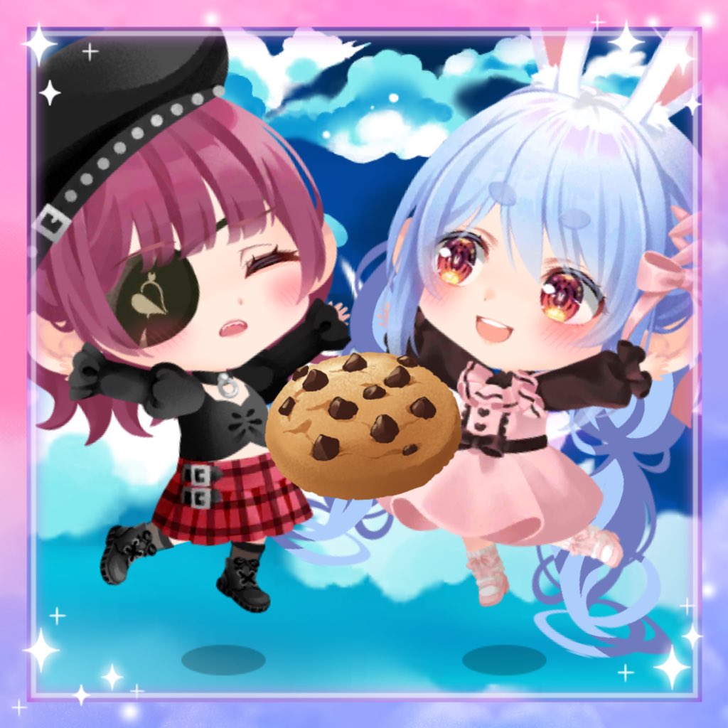 ポケコロツイン マリン船長、ぺこちゃん！ぺこマリで仲良くおやつ食べ