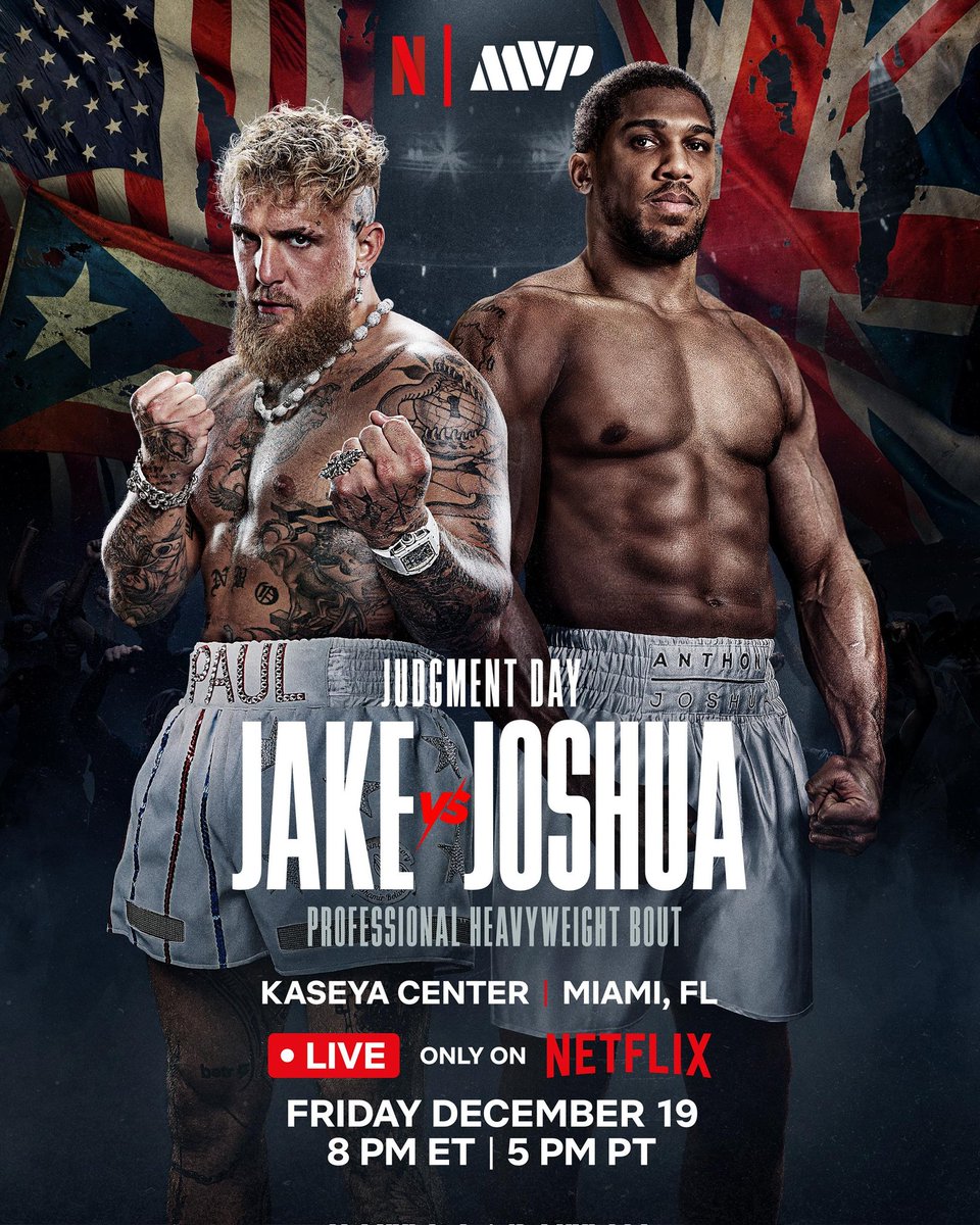🚨 Jake Paul ile Anthony Joshua'nın 19 Aralık'ta ağır sıklet maçında karşılaşacağı resmi olarak açıklandı!