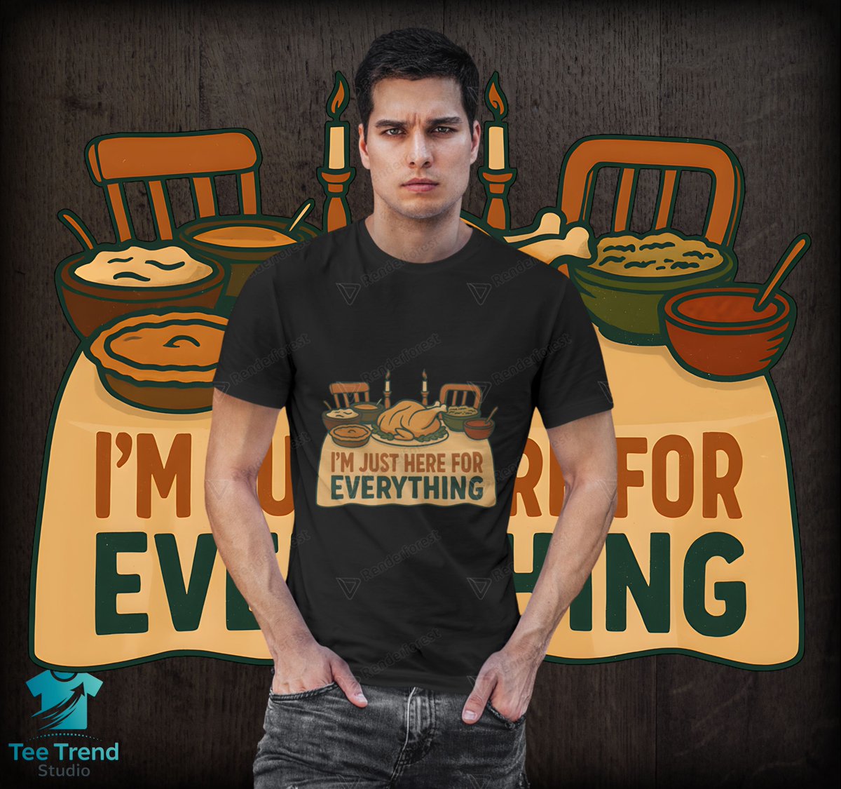 TeeTrendStudio's tweet photo. Thanksgiving T-Shirt 👕🦃
“I’m Just Here for Everything”
#tshirt #Thanksgiving #gifts #teepublic
Get it now:👇
https://t.co/KJD0jvCaXh https://t.co/RVRyXVJetY