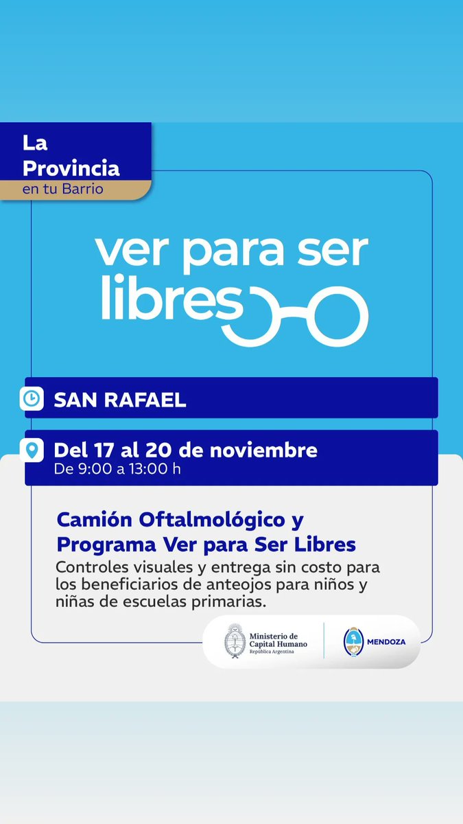 MinGobiernoMza's tweet photo. La Provincia en tu Barrio esta semana en San Rafael https://t.co/iYOYDmpt1Q
