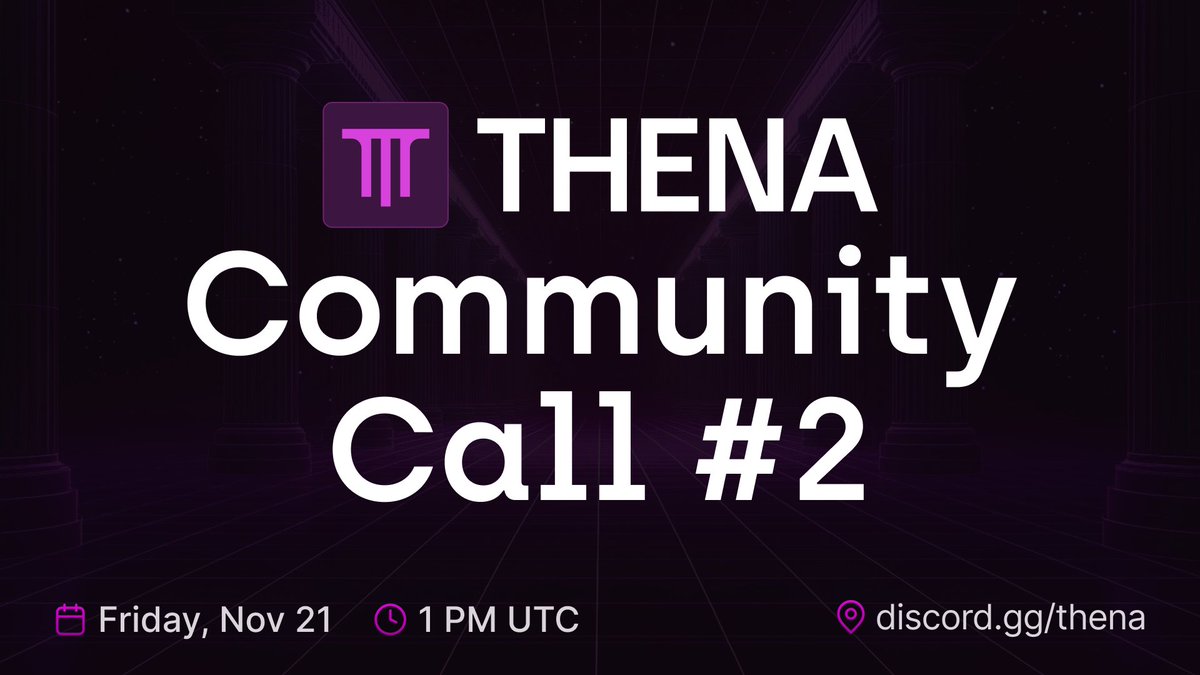 Ready to make history? We’re hosting our second ever community call on Discord this Friday at 1 PM UTC to discuss THE future of THENA.

To give important context ahead of time, our CEO and cofounder Theseus has published 2 MEMOs that go deeper into what’s happening behind the