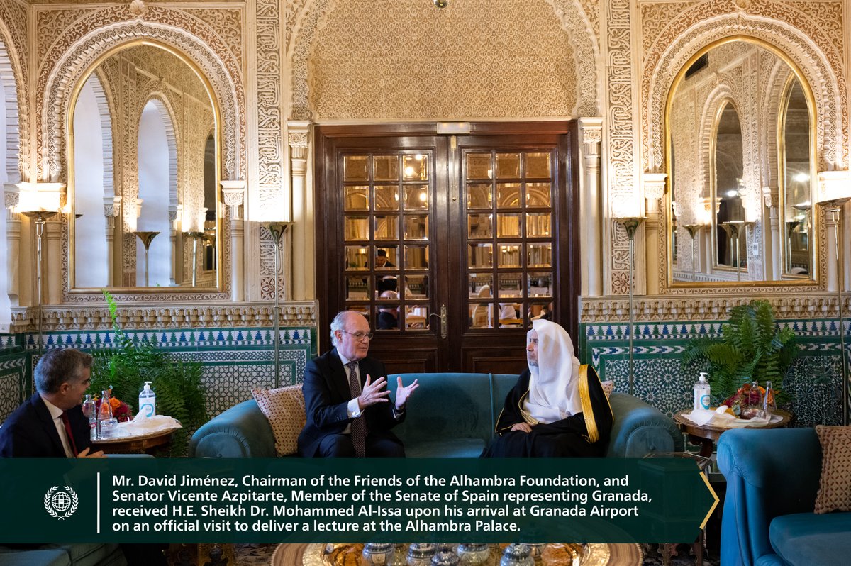 MWLOrg_en's tweet image. This afternoon, H.E. will deliver a lecture at the Alhambra Palace and hold high-level official and religious meetings.
H.E. Sheikh Dr. #MohammedAlissa @MhmdAlissa, Secretary-General of the Muslim World League (MWL) and Chairman of the Organization of Muslim Scholars, arrived in…