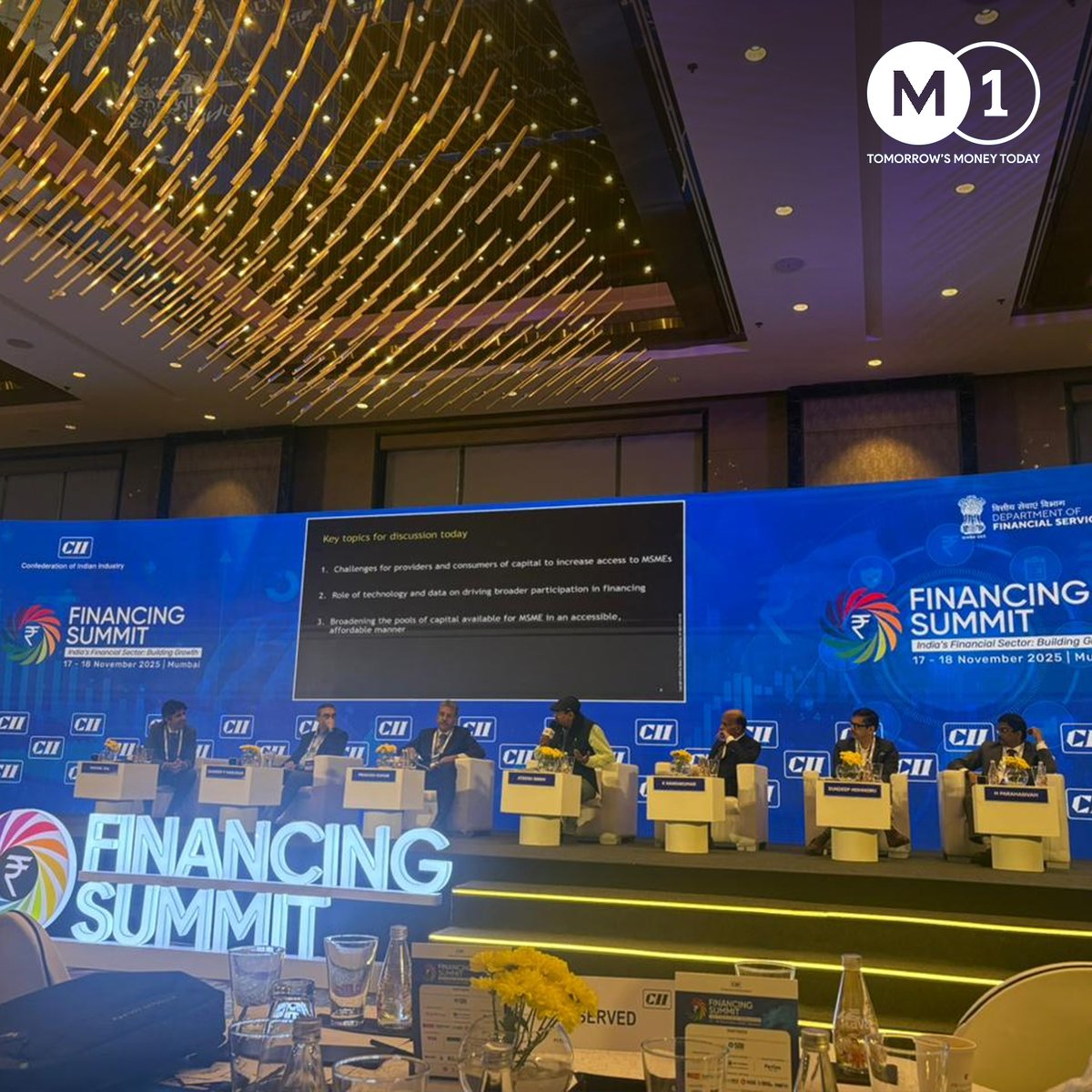 M1xchange's tweet image. An insightful day at the #FinancingSummit 2025, where Mr. Sundeep Mohindru shared how digital finance, TReDS transparency, and policy reforms are shaping India’s next phase of #MSME growth. Strengthening liquidity, boosting credit access, and enabling scalable progress.