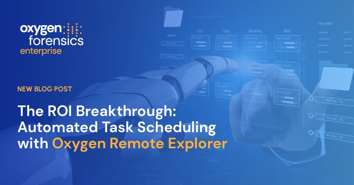 oxygenforensic's tweet image. Manual data collection costs time, labor, and accuracy. In this #Oxygenblog, discover how automated data collection using Oxygen Remote Explorer delivers measurable ROI across time, scale, and compliance: bit.ly/4i3FzyN