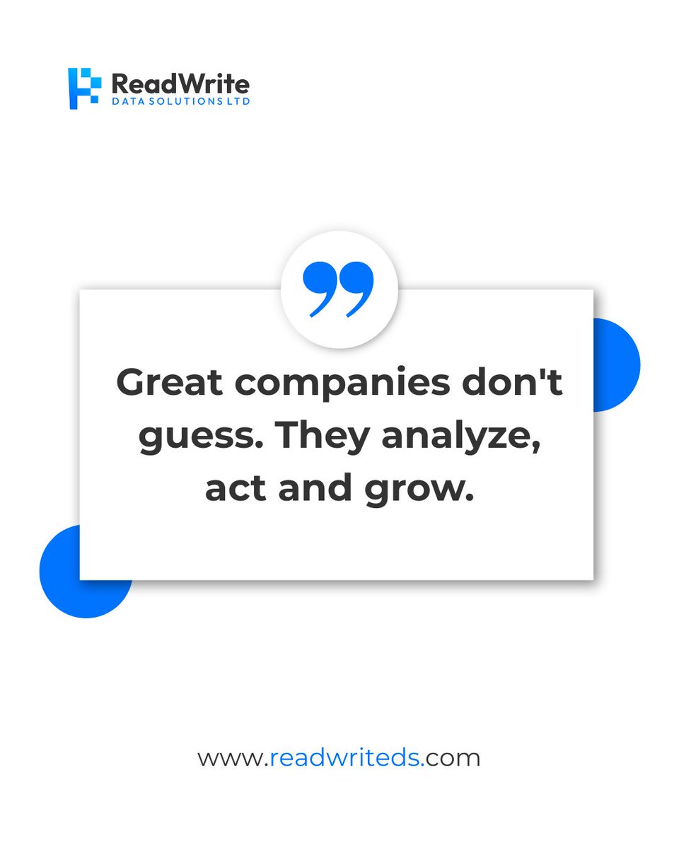 ReadWriteDS's tweet photo. Data-driven decisions win every time. Step into this week with intention and insight.
#DataDrivenDecisions #MondayMotivation #BusinessStrategy #Analytics #ReadWriteData #GrowWithData https://t.co/jJpHfMOJcq