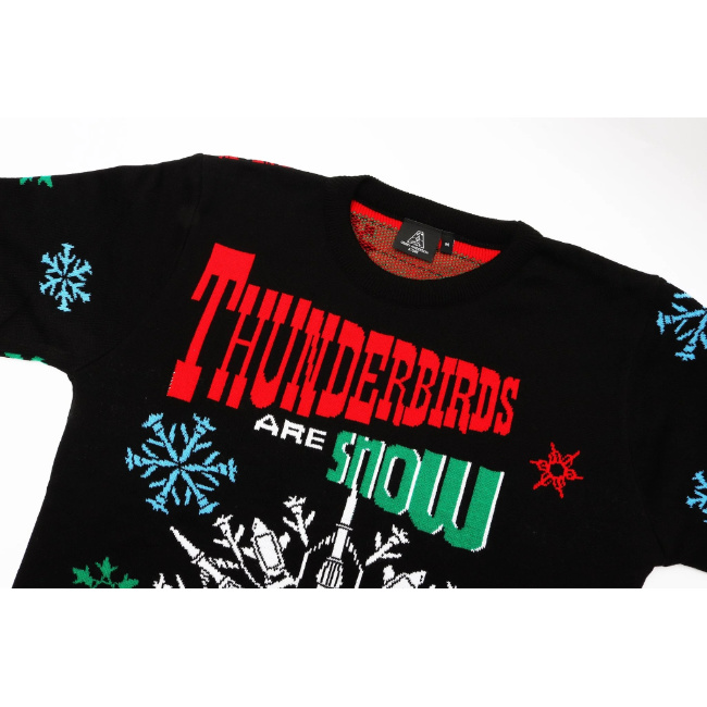 RetroToGo's tweet image. Not a new idea, but the Thunderbirds Are Snow Christmas Jumper is a new design for 2025 if you want to show your love for the cult classic in the office or on the big day. bit.ly/4pdnAbv
