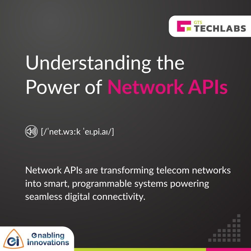 Network APIs are redefining the telecom ecosystem, enabling innovations #ei for MNOs to unlock new revenue streams, boost efficiency, and deliver smarter, more secure digital experiences. It’s not just connectivity anymore it’s intelligent innovation in action. 
​
#GTSTechLabs