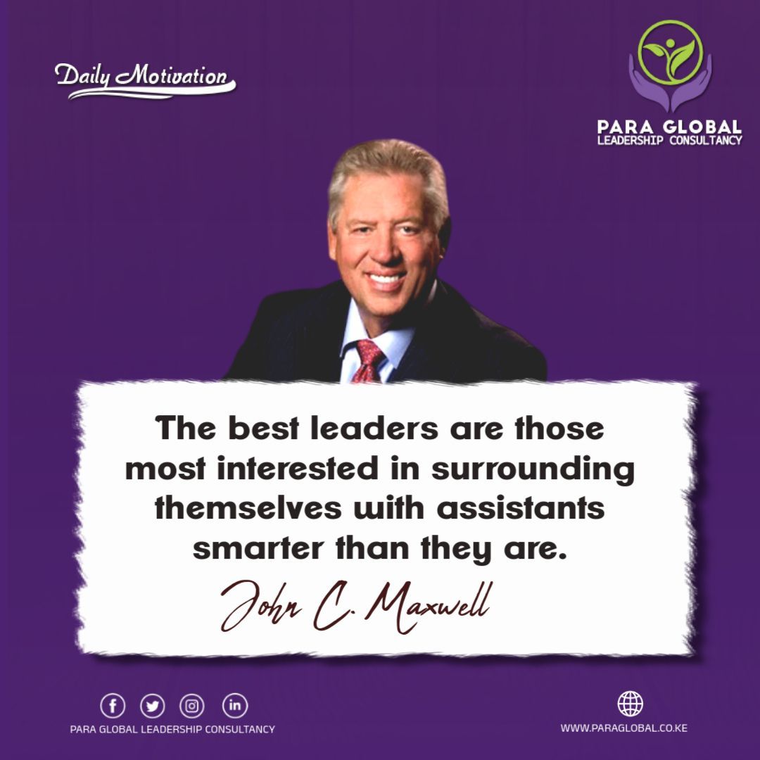 paragloballc's tweet image. &quot;The best leaders are those most interested in surrounding themselves with assistants smarter than they are.&quot; ~ John C. Maxwell

Secure leaders hire talent better than themselves. Ego stifles growth.  

#HumbleLeadership #SmartTeams #NoEgo