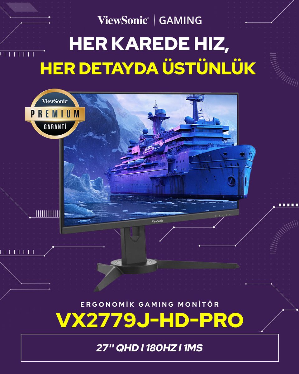 Oyun deneyimini bir üst seviyeye taşı! 🎯
VX2779J-HD-PRO, 27” QHD ekranıyla keskin detaylar sunarken, 180Hz yenileme hızı ve 1ms tepki süresi ile rakiplerine fark atmanı sağlar.
Akıcı görüntü ve yüksek performans sayesinde her sahnede kontrol sende.