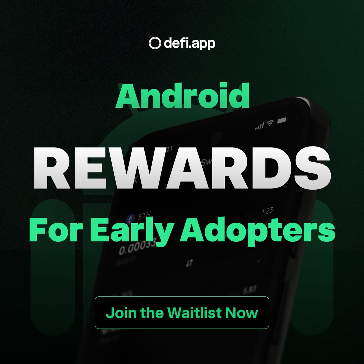 defiapp's tweet image. 5,000 @defiapp Android users will get Early Adopter rewards.

Defi App hits Google Play on Nov 19.

Early installers who make a swap get rewards.

Today:  the waitlist is LIVE.

Click the link in the next post to sign up.

Be ready to claim your VIP spot on Wednesday 👇