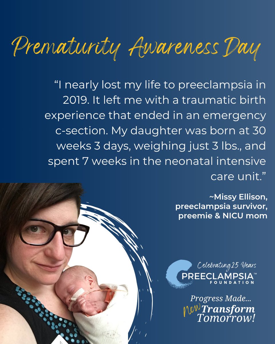 preeclampsia's tweet image. Today is #WorldPrematurityDay. We are sharing Missy Ellison&apos;s story with #prematurity with her daughter due to #preeclampsia 

&quot;I nearly lost my life to preeclampsia in 2019. My daughter was born at 30 weeks 3 days&quot;

Give: preeclampsia.org/givetoday