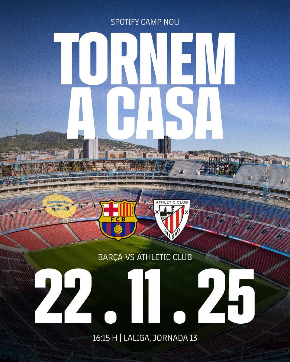 BarcaTimes's tweet image. 🚨| 𝐎𝐅𝐅𝐈𝐂𝐈𝐀𝐋: Barcelona will RETURN to the Spotify Camp Nou on 22nd November against Athletic Club. It&apos;s HAPPENING! #fcblive ❤