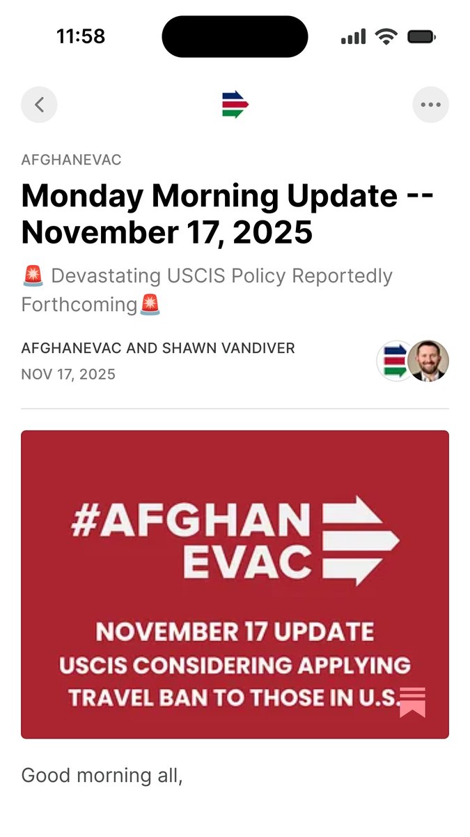 afghanevac's tweet photo. Our #MondayMorningUpdate is out and there are actions that YOU need to take. Check it out today and subscribe to make sure you get it in your inbox. 

https://t.co/8WosfmUk6h https://t.co/9zdEoTa7d2