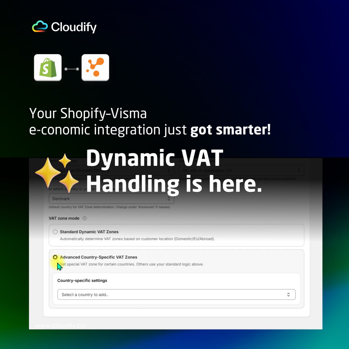 Cloudify_biz's tweet image. 💡Dynamic VAT Handling is here. VAT zones now adjust automatically based on your @Shopify- e-conomic customer’s billing or shipping country — no manual setup needed.

Sell anywhere. Stay compliant.
apps.shopify.com/visma-e-conomi… 

#Shopify #VismaEconomic #Cloudify