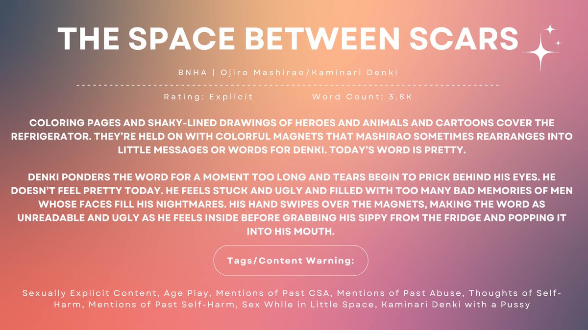 Finally getting to share my piece for the <a href="/Kaminari_Zine/">Kaminari Zine-~Shipping~!</a>!

Link to fic: archiveofourown.org/works/74199961